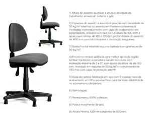 Cadeira Ergonômica Standart Check Out para caixa de supermercado