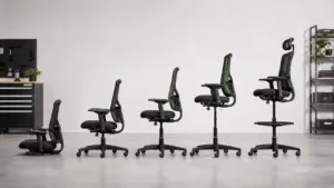 Comparativo de altura ideal da cadeira para diferentes postos de trabalho